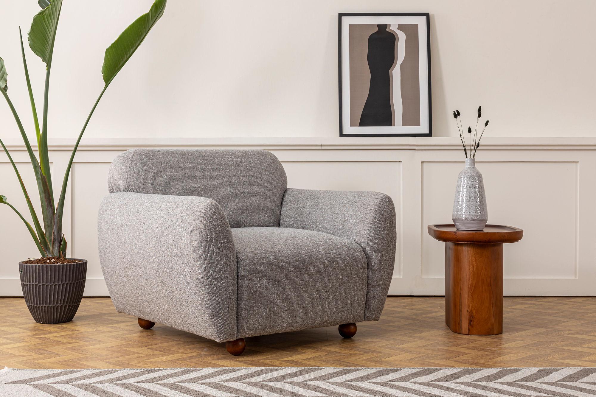Eddy armchair light grey 1