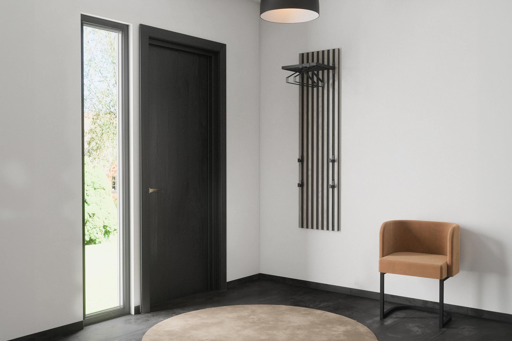 Nimes Kleiderbügel Eisenrohr Schwarz 43x18x2,5cm 3