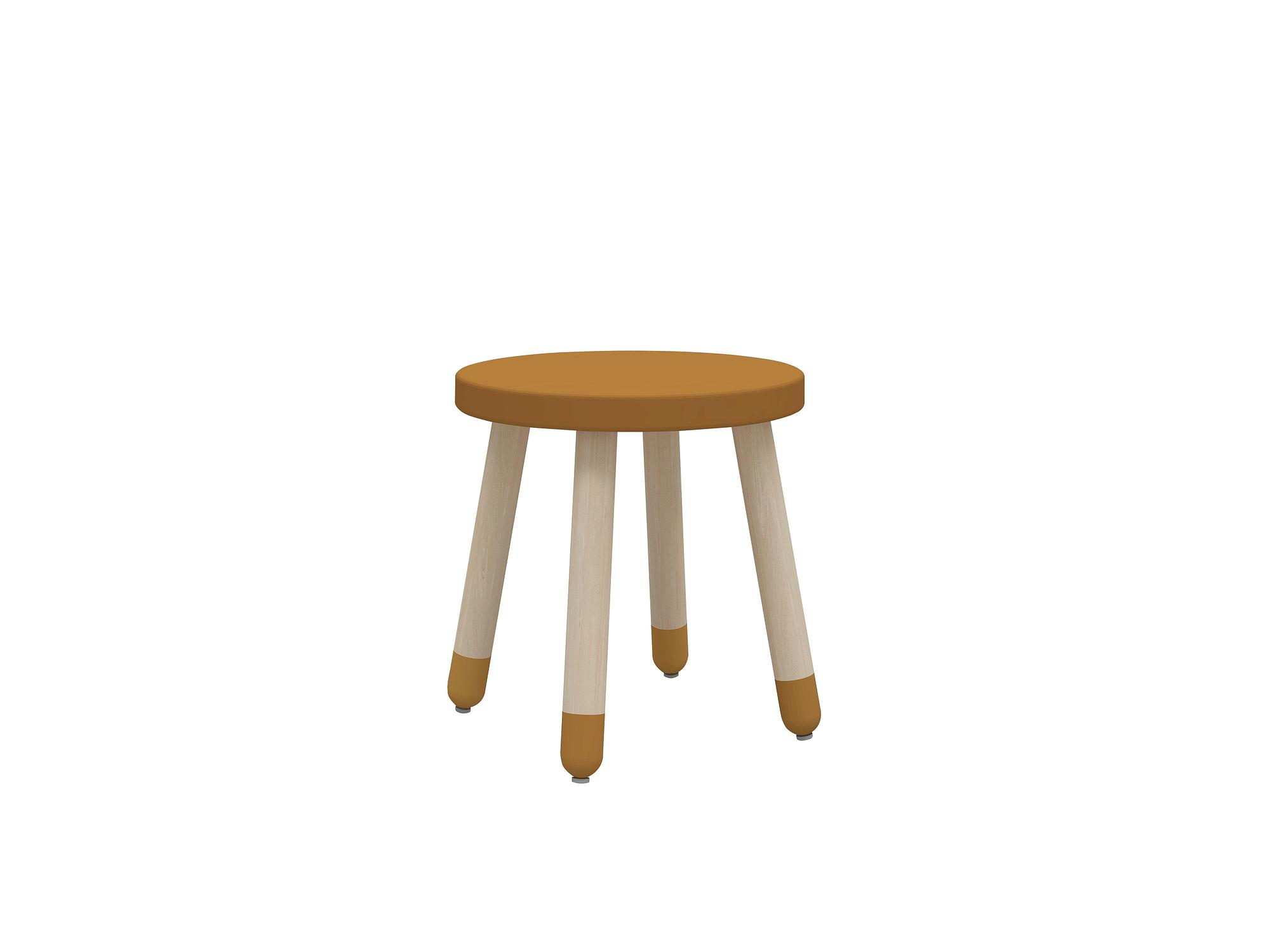 Dots Kinderhocker Eschenholz Senfgelb 1