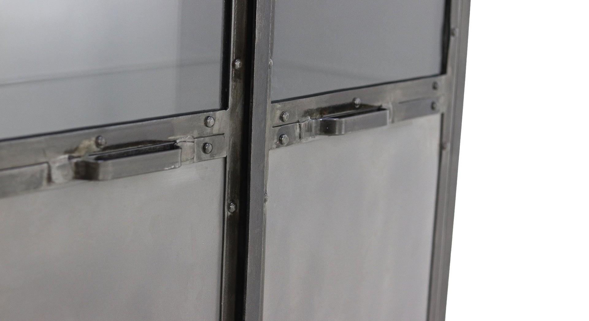 Brooklyn Schrank mit 2 Türen Metall Glas 4