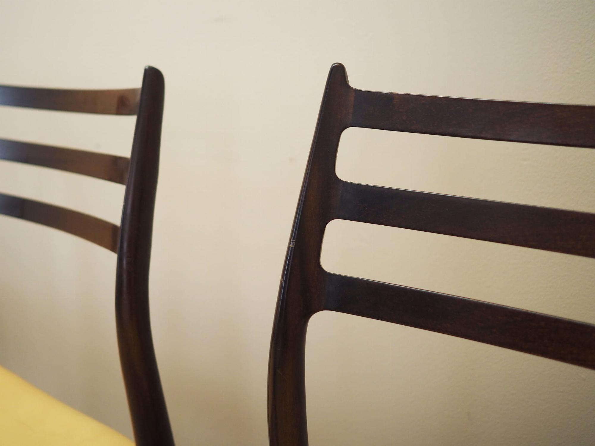 Sechser-Set Mahogany Stühle 1960 Jahre 9