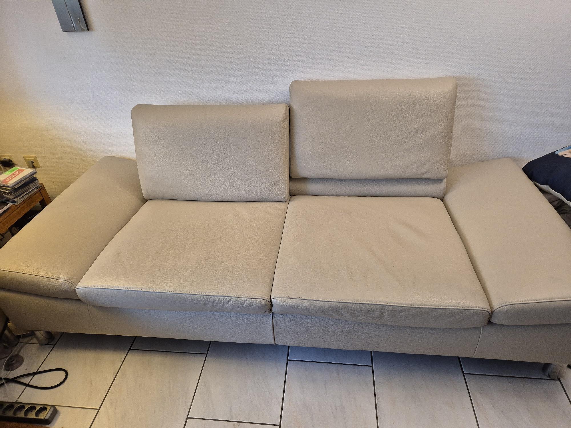 Sofa 3-seater sofa incl. arm and back function leather beige 2