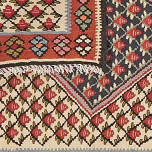 Kilim Senneh tappeto marrone 4