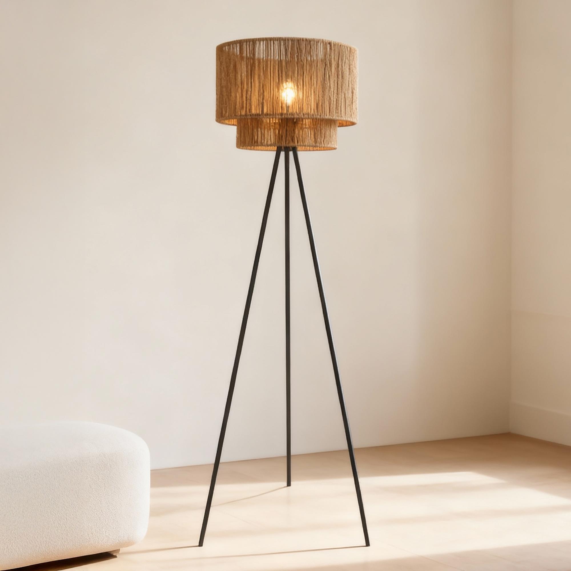 Torbet Stehleuchte Gusseisen Papier Schwarz 1