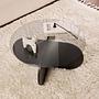 Aeris Coffee table Woodblack Transparent Ø75cm 3