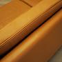 Sofa Leder Orange 1970er Jahre 6