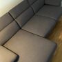 Sofa Récamiere Links mit Hocker Webstoff Metall Grau 2