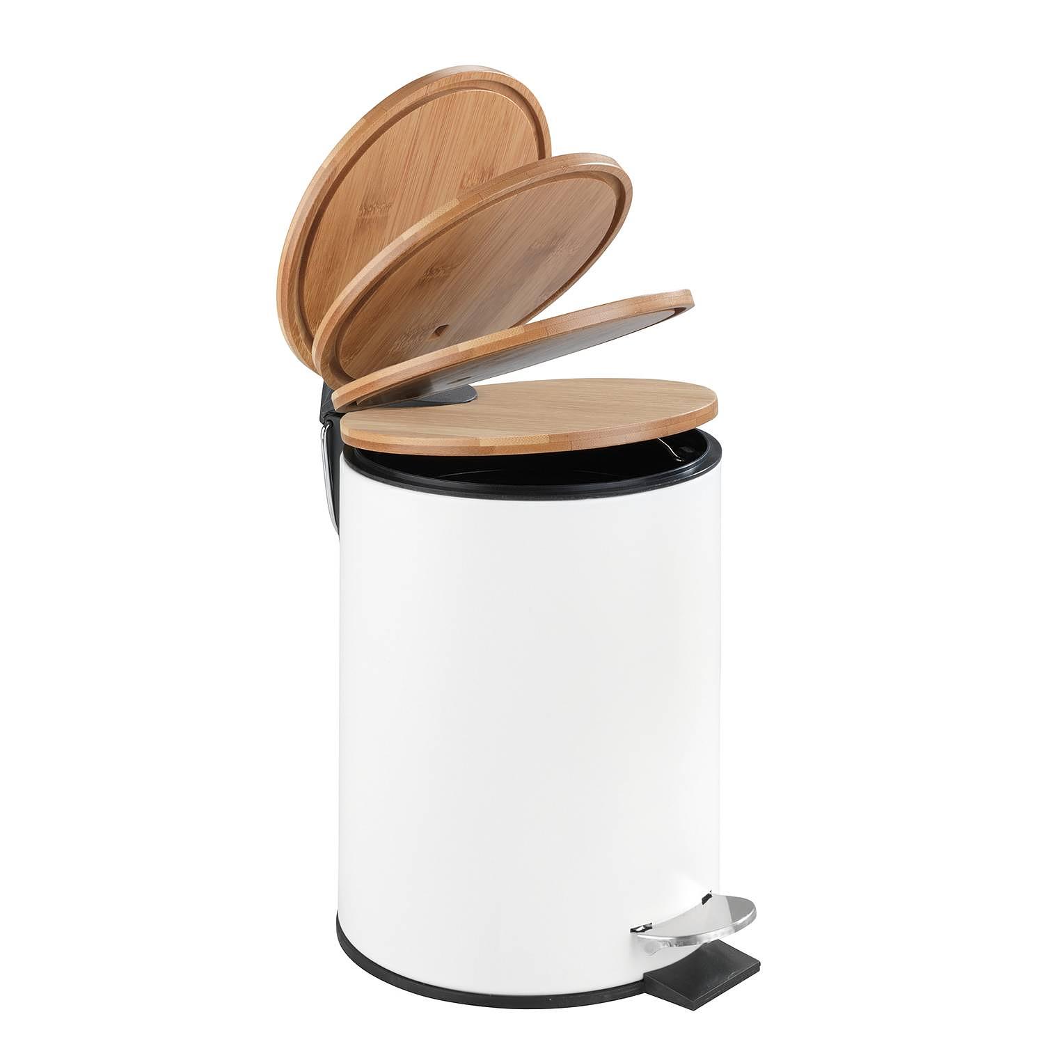 Tortona Kosmetik Treteimer 3L Bambus Weiß 1