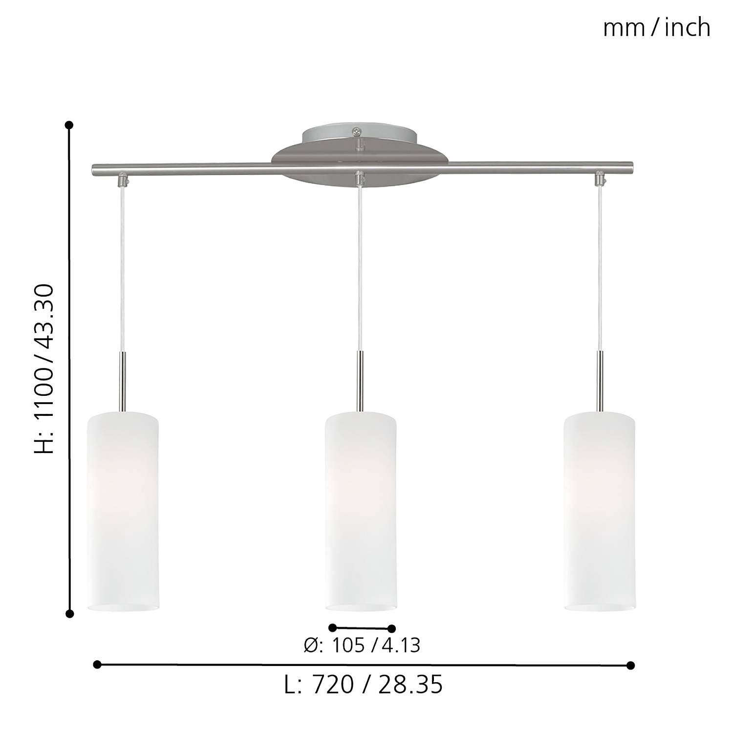 Troy Elegance II Pendant Light 3-Light Silver 4