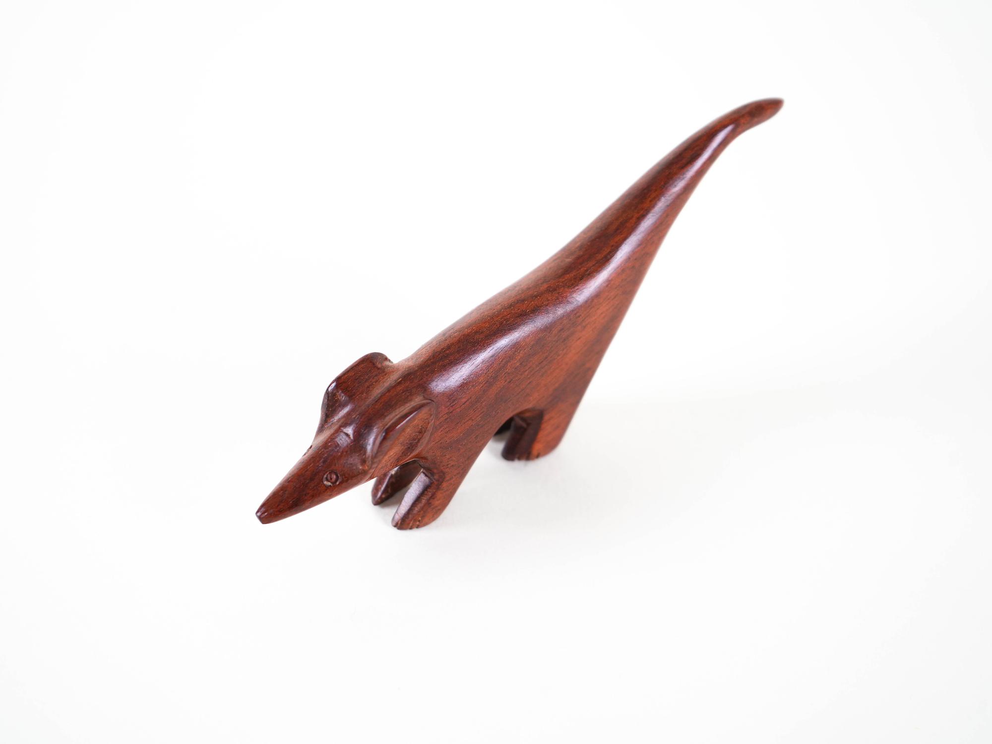 Animal figure teak wood 1970s 6