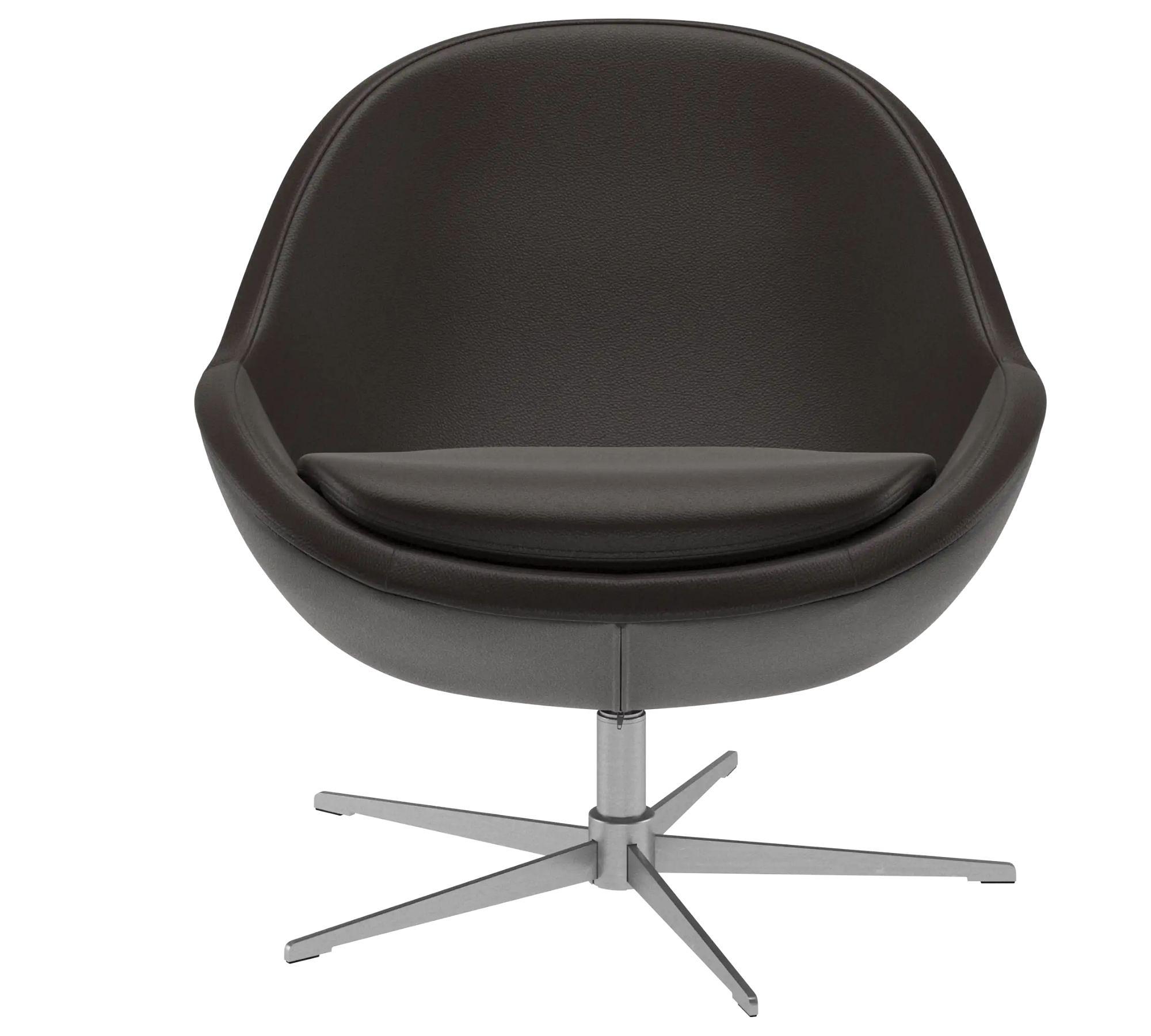 Veneto Armchair Swivel Leather Steel Tobacco Brown 1