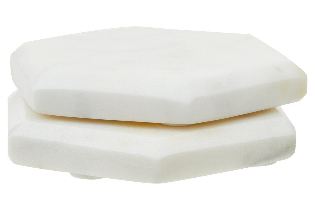 4x Kindia Untersetzer Marmor Weiß 5