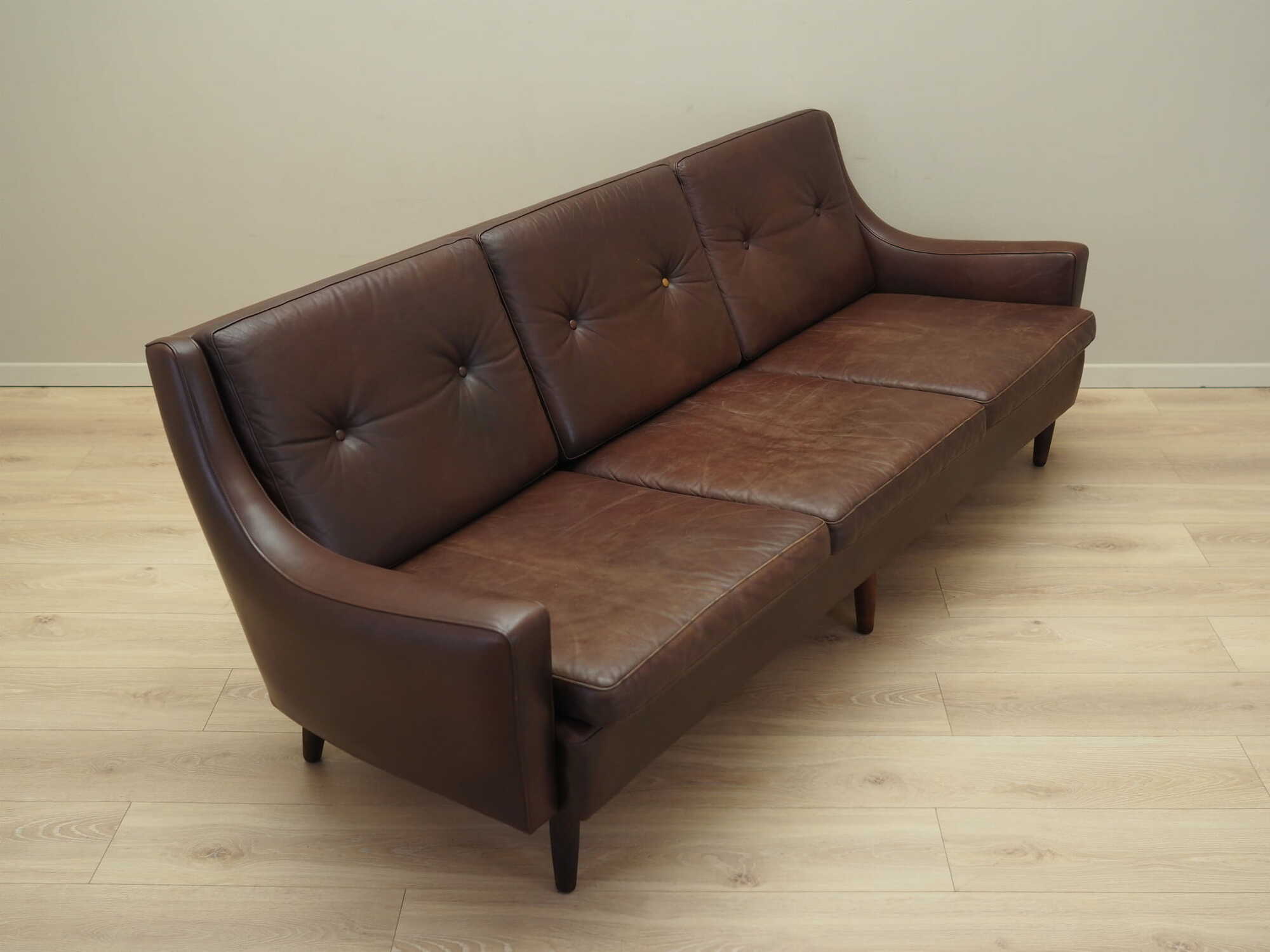 Sofa Leder Braun 1960er Jahre 5