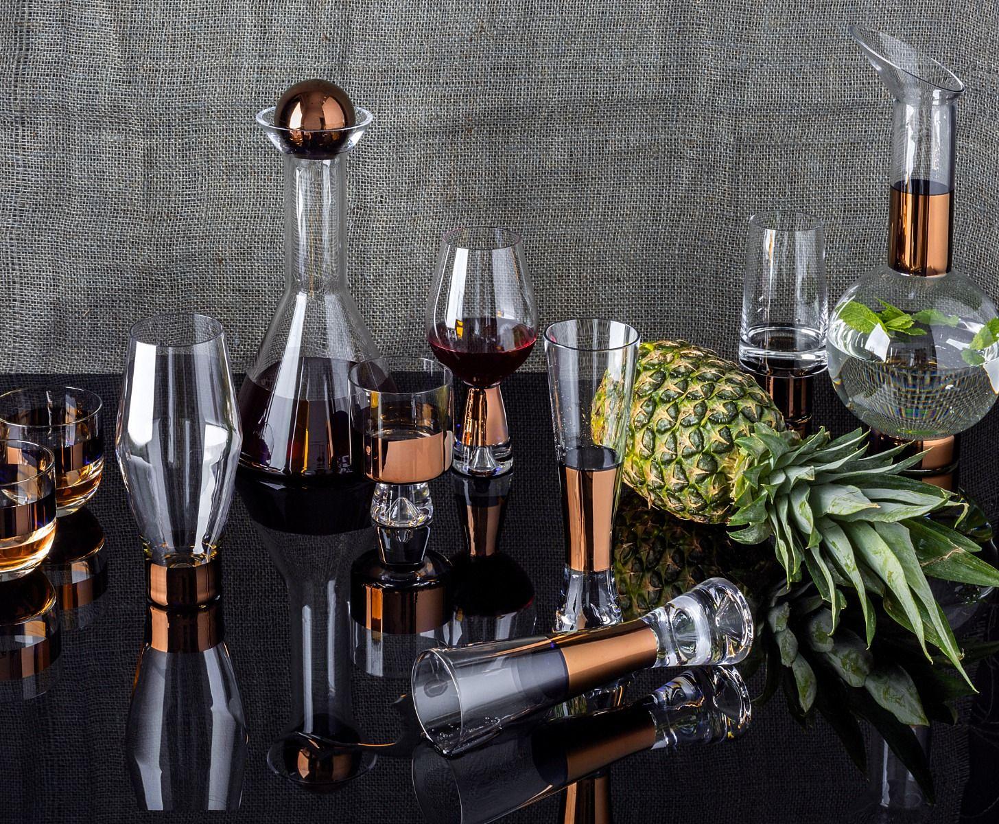 Tank Weingläser –Set Glas Bronze 1