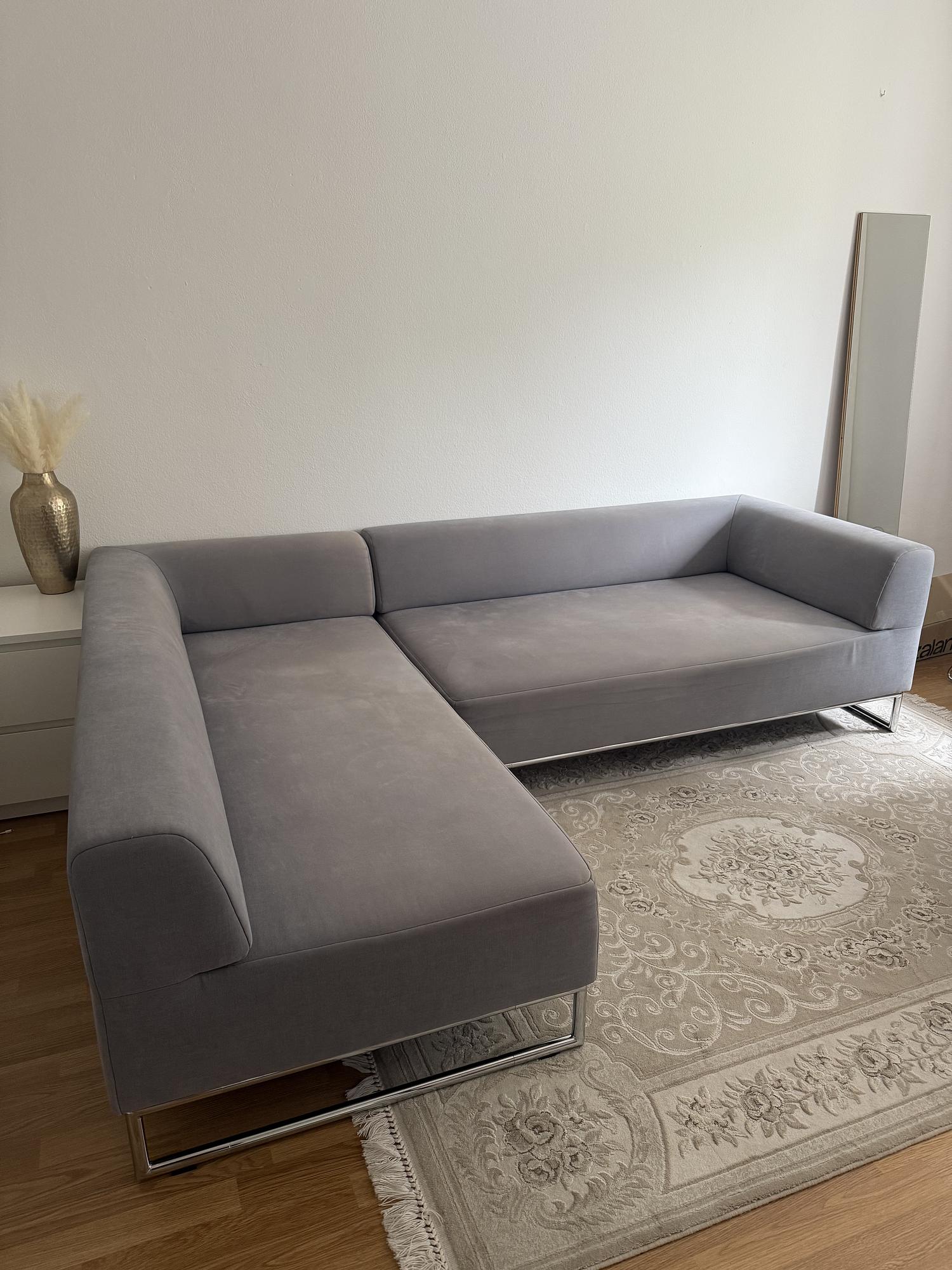 Modulares Ecksofa Textil Grau 0