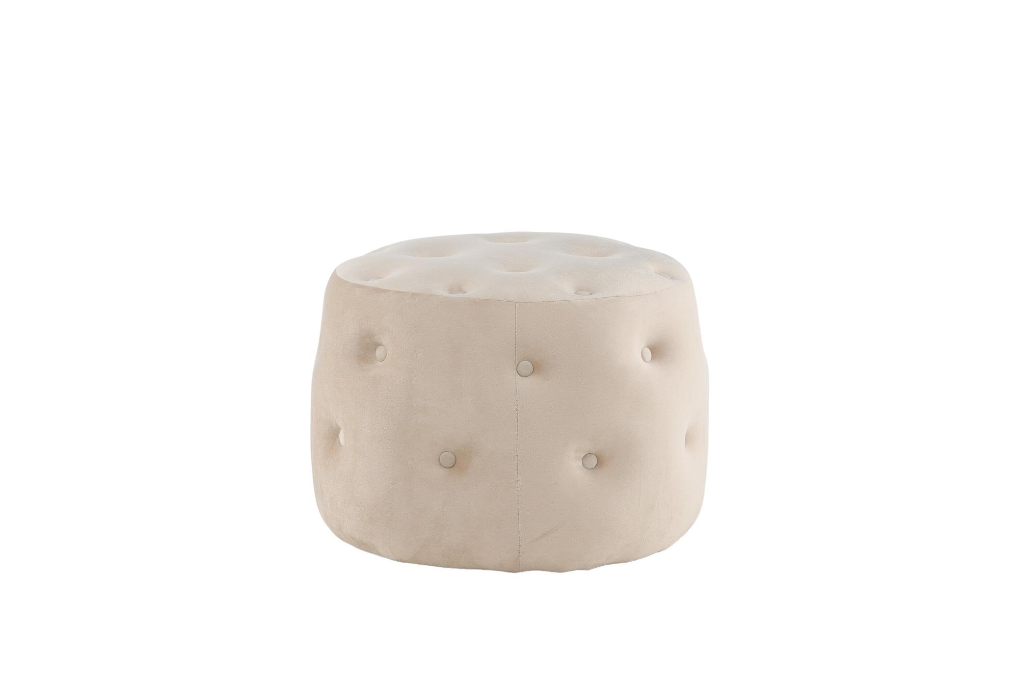 Benjamin Pouf Samt Beige Ø55cm 8