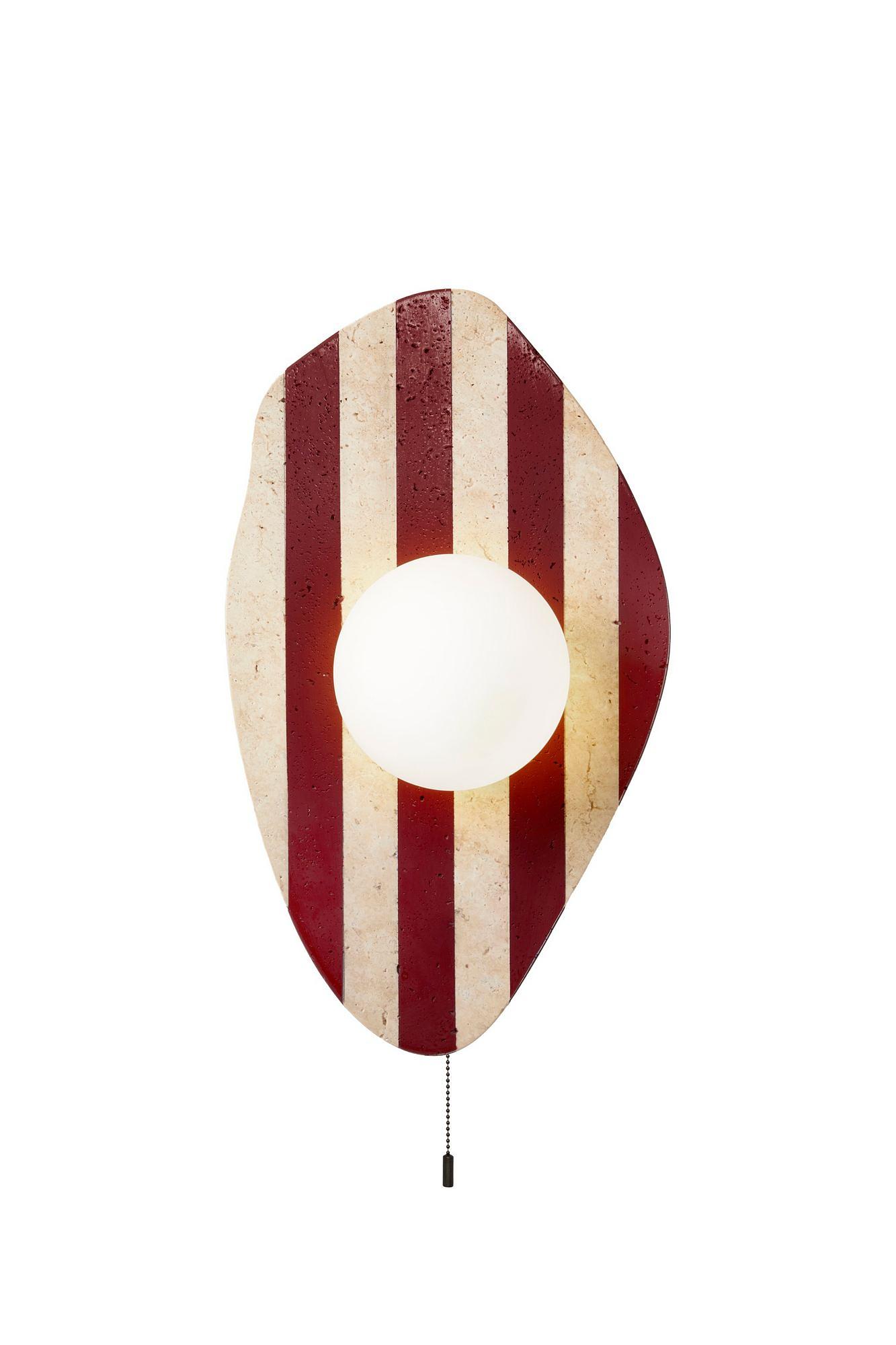 Band Wall Lamp Travertine Red 1