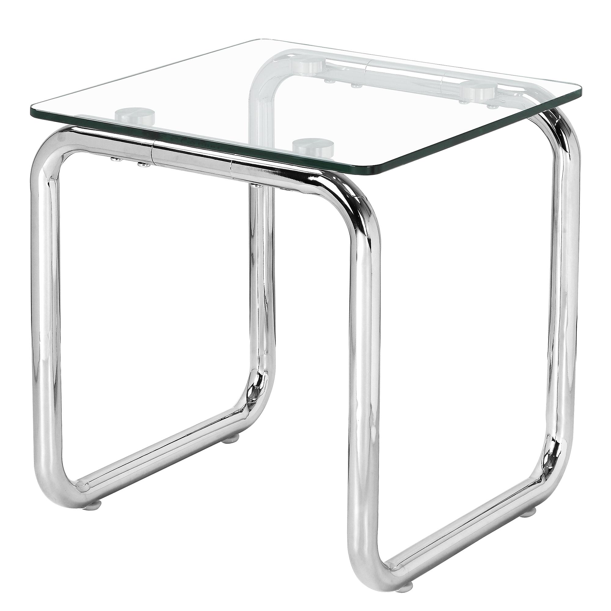 Vanston Beistelltisch Glas Metall Chrom 0