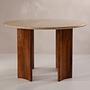 Cleo Dining Table Acacia Wood Travertine 120x120 cm 0