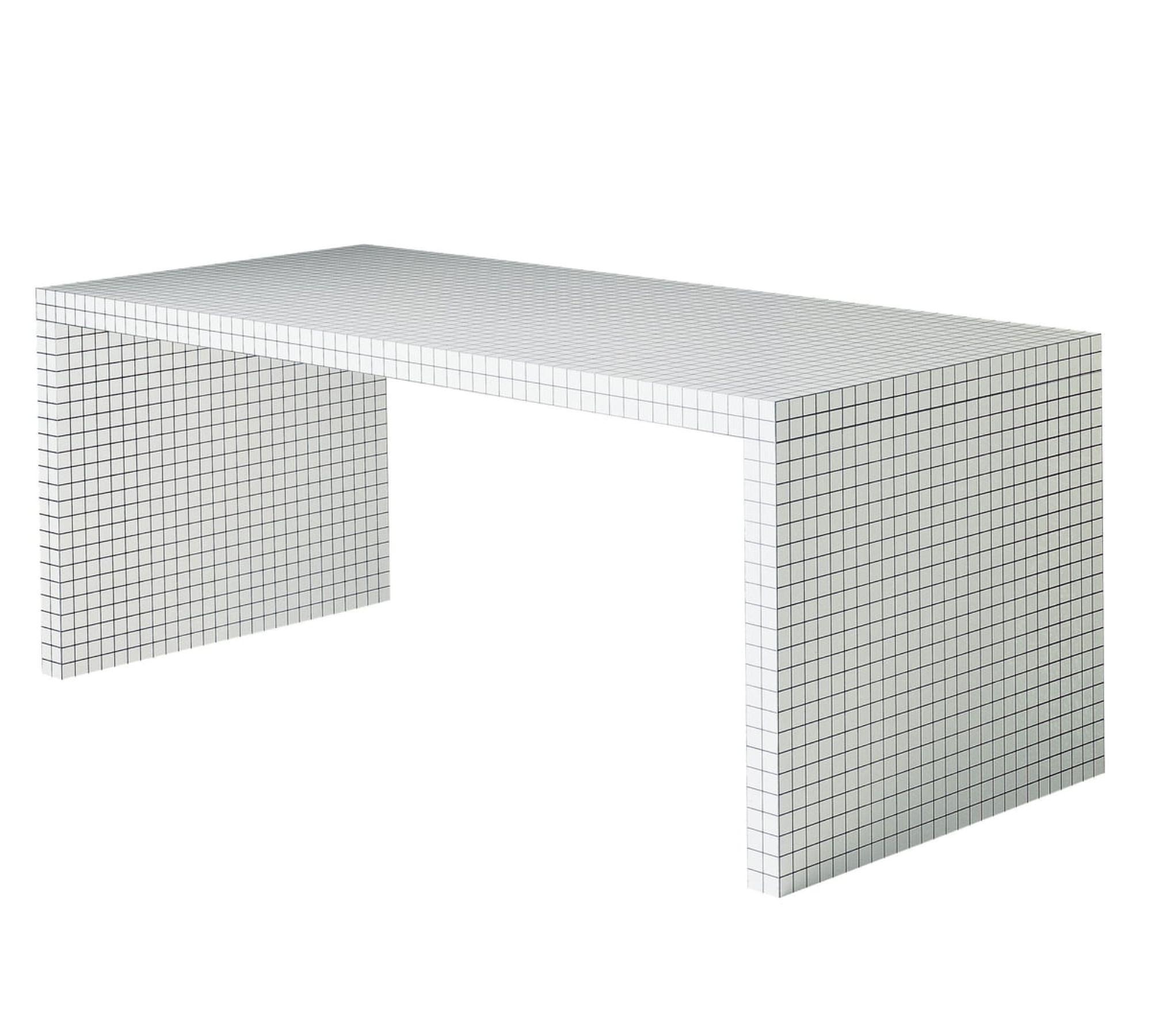 Quaderna Schreibtisch Holz Weiß 0