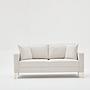 Lima Sofa 2-Sitzer Creme mit goldenen Beinen 2