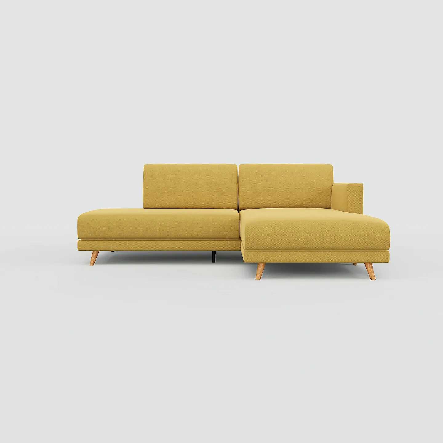 Tyme Ecksofa Strukturgewebe Senfgelb 0