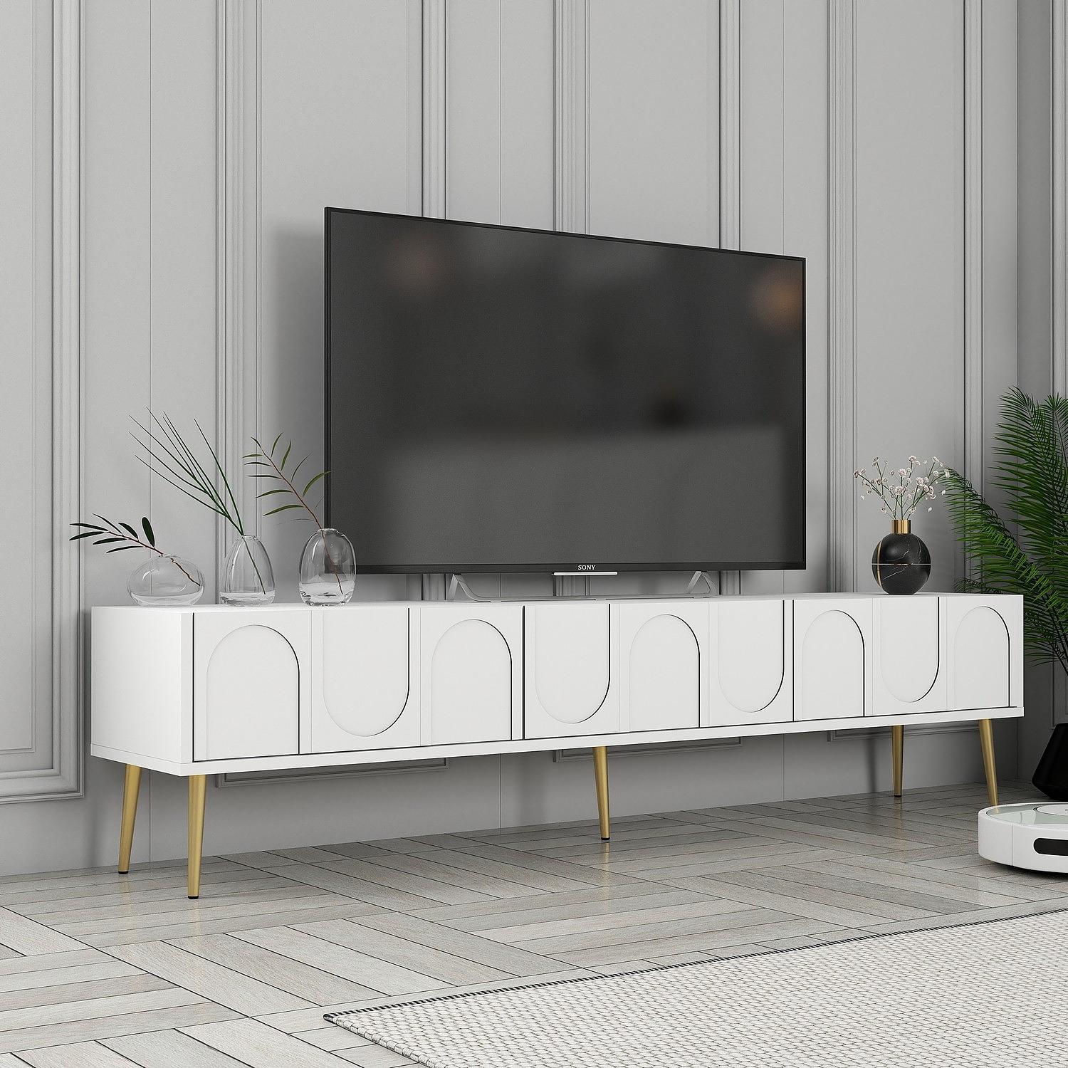 Lyon 43 TV stand wood veneer White Gold 1