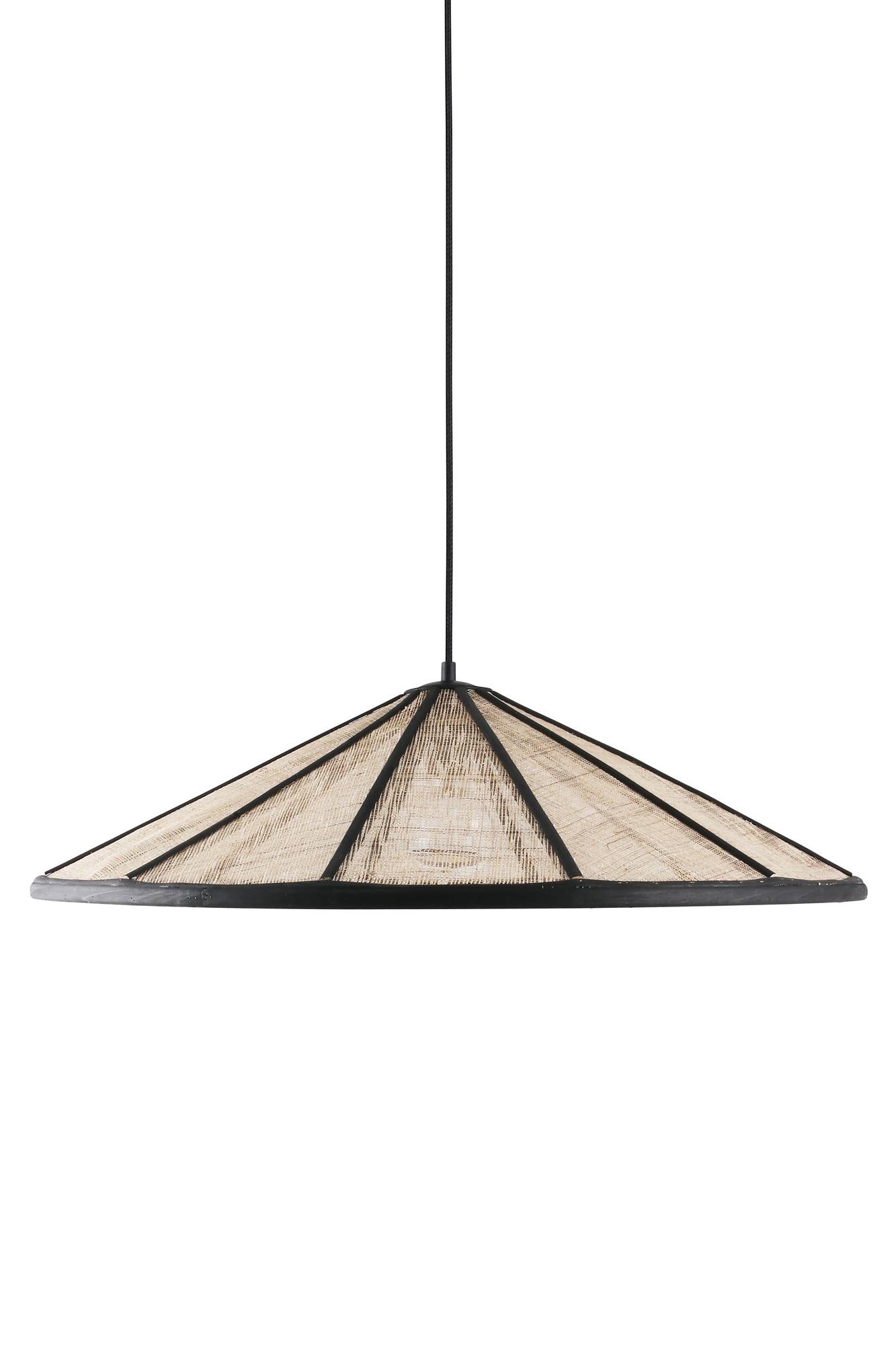 Akira Lampada a sospensione Lino Nero Naturale Ø 70cm 4