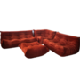 Togo Lounge Set 4 pz. Velluto a coste Arancione 0