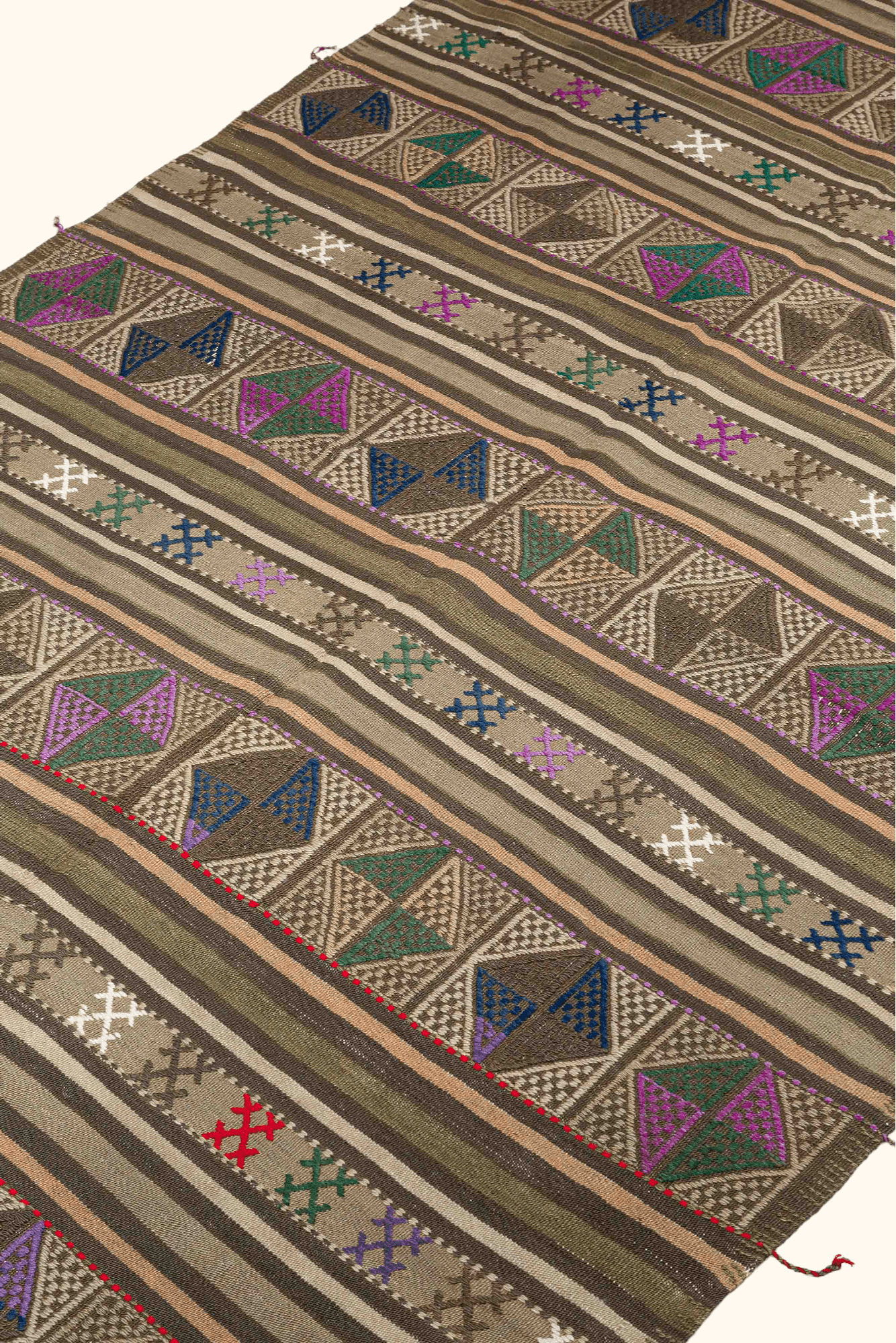 Vintage Kilim Teppich Wolle Mehrfarbig 5