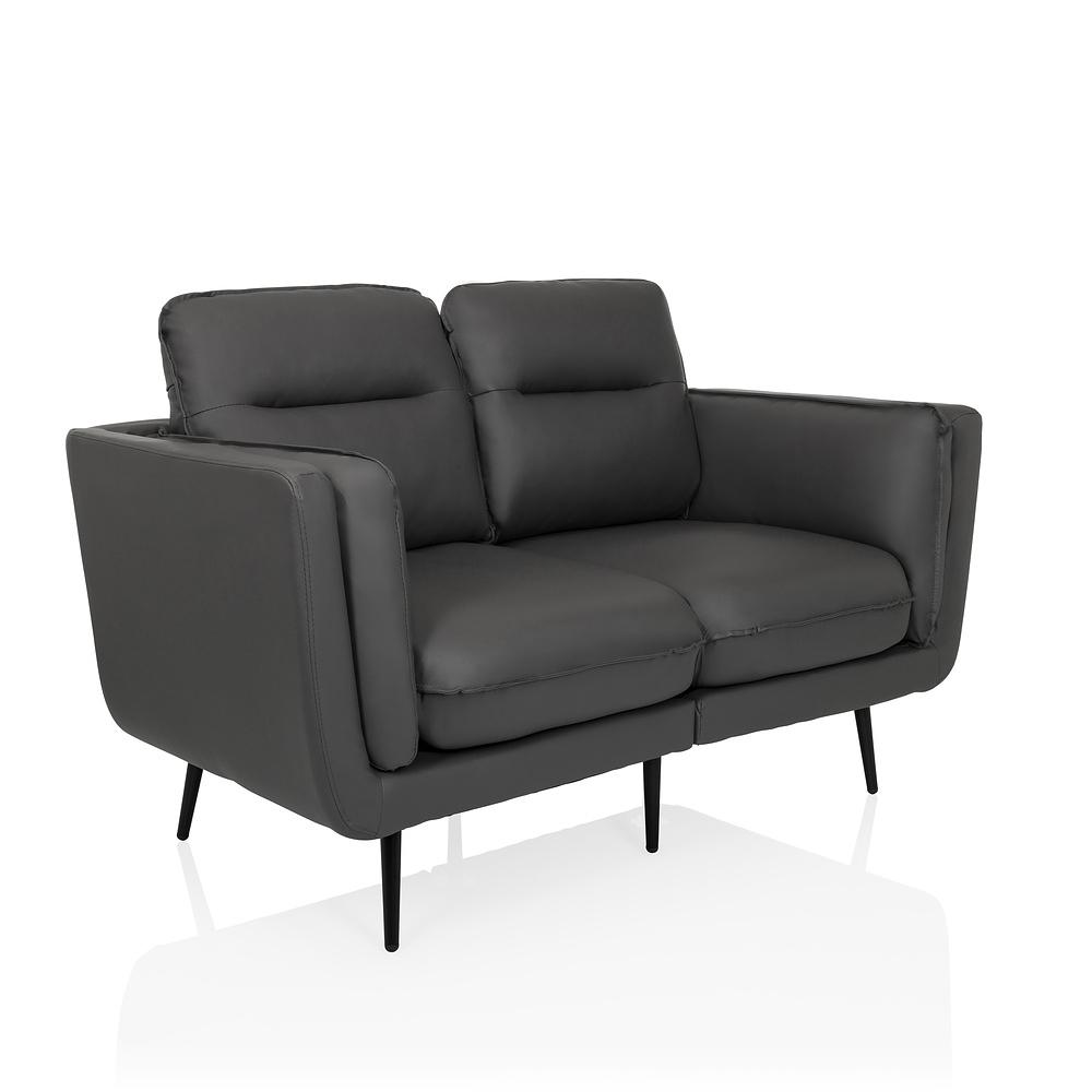 VINTALUX 2-Sitzer Sofa Kunstleder Grau 0