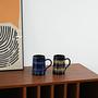 Dark blue ceramic pitcher 1970s 1