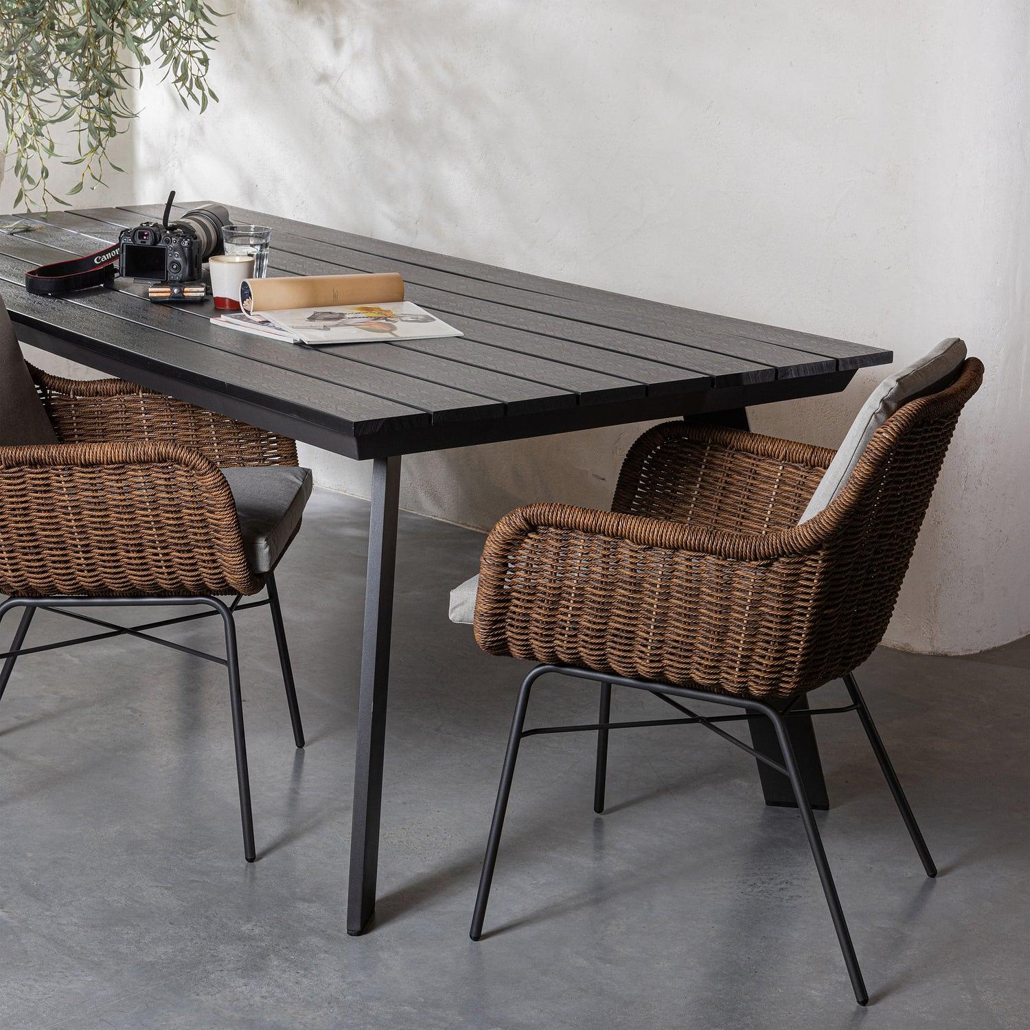 Veerle Garten Esstisch Aluminium Sperrholz Anthrazit 2