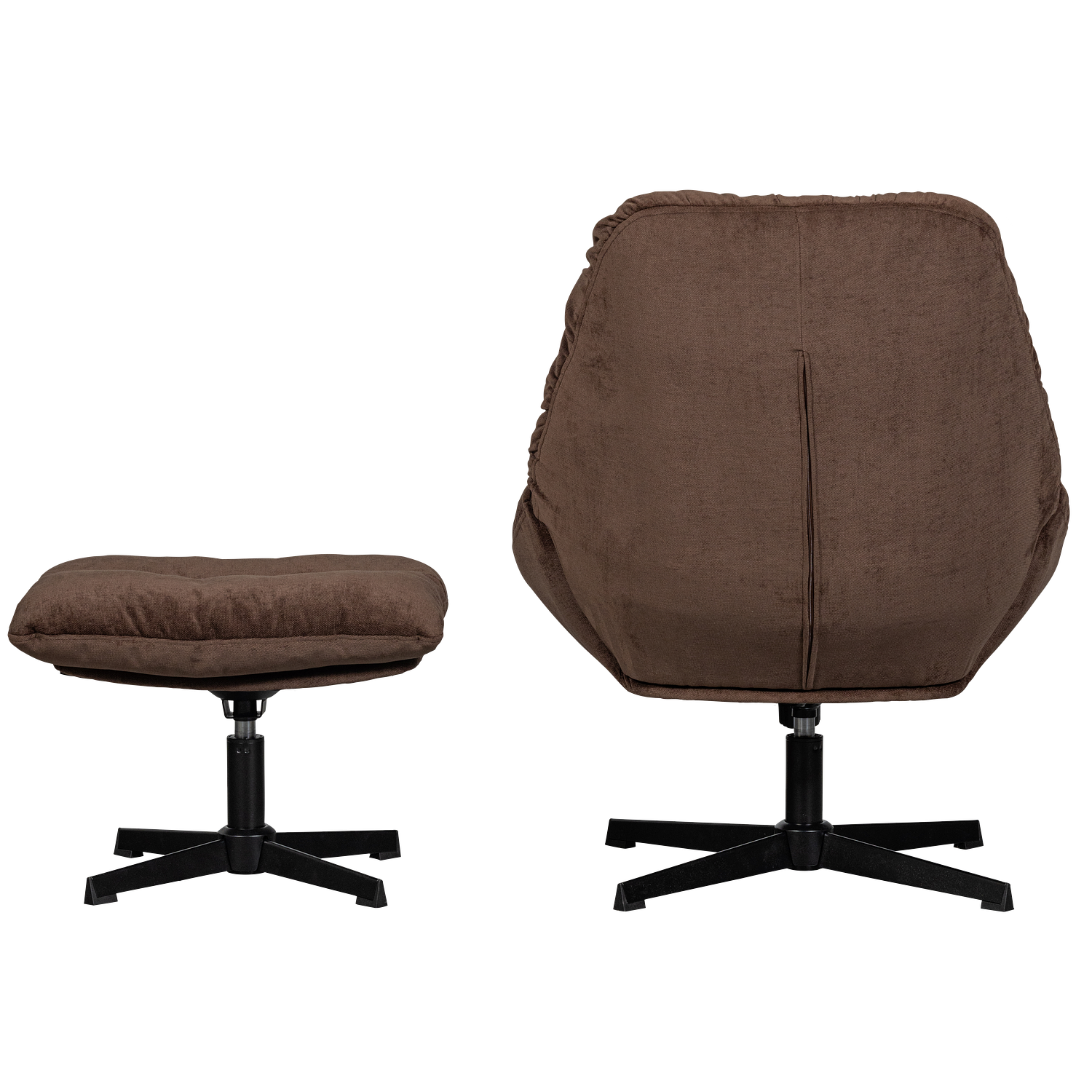 Yaro Drehsessel mit Fußhocker Dunkelbraun 4