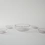 Glass bowls set 5-piece Transparent Red 1970s 2