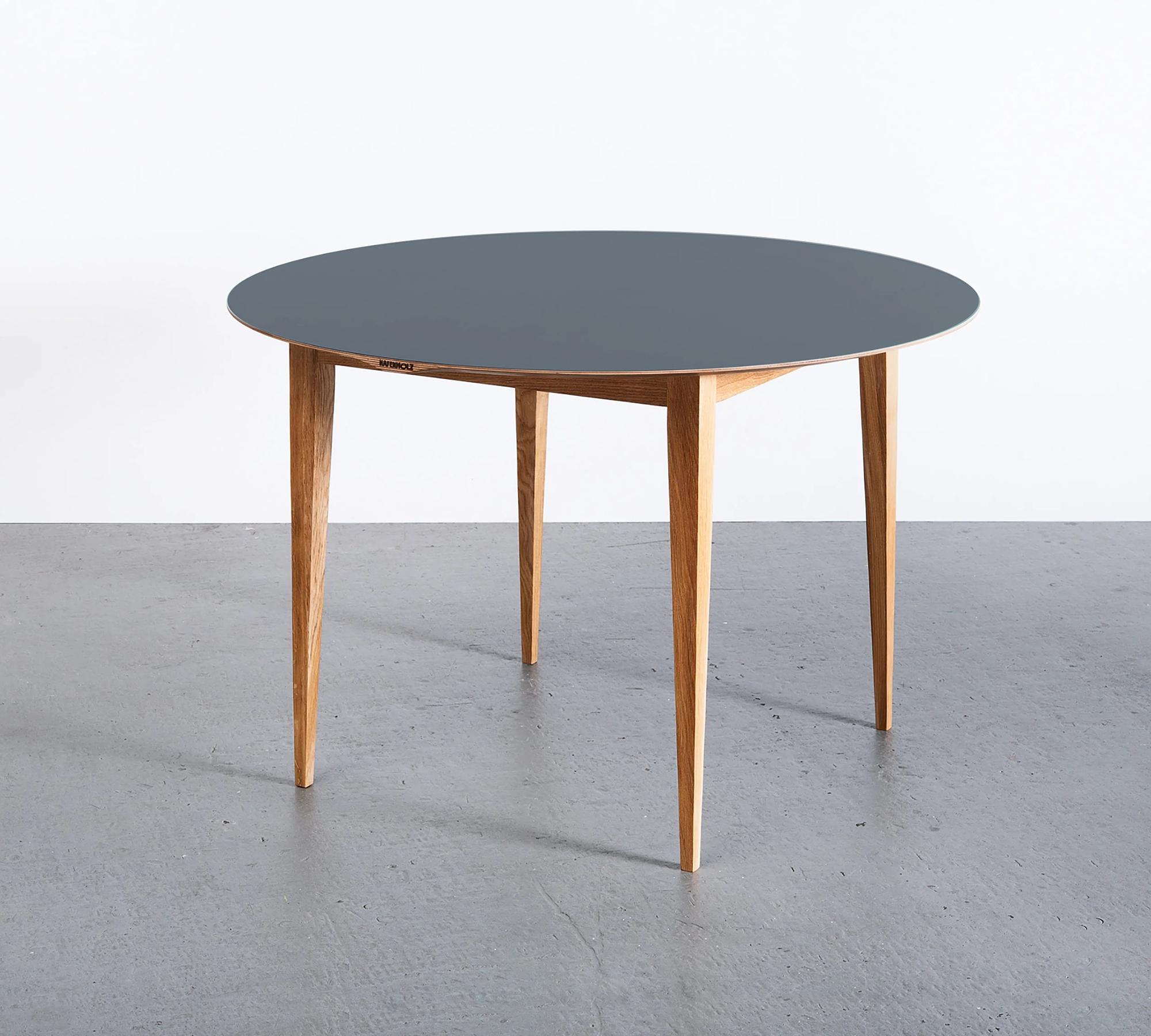Beluga Tisch Linoleum Smokey Blue Ø 100cm 0