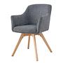 VESHI Swivel Armchair Set of 2 Grey 2