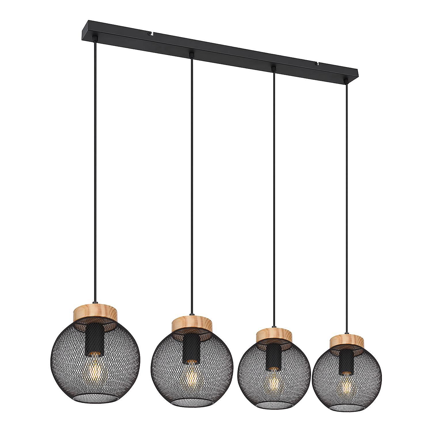 4-flame pendant light Pablo Ficus iron black 2