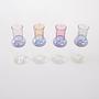 Glass set pastel colors 1970s 4