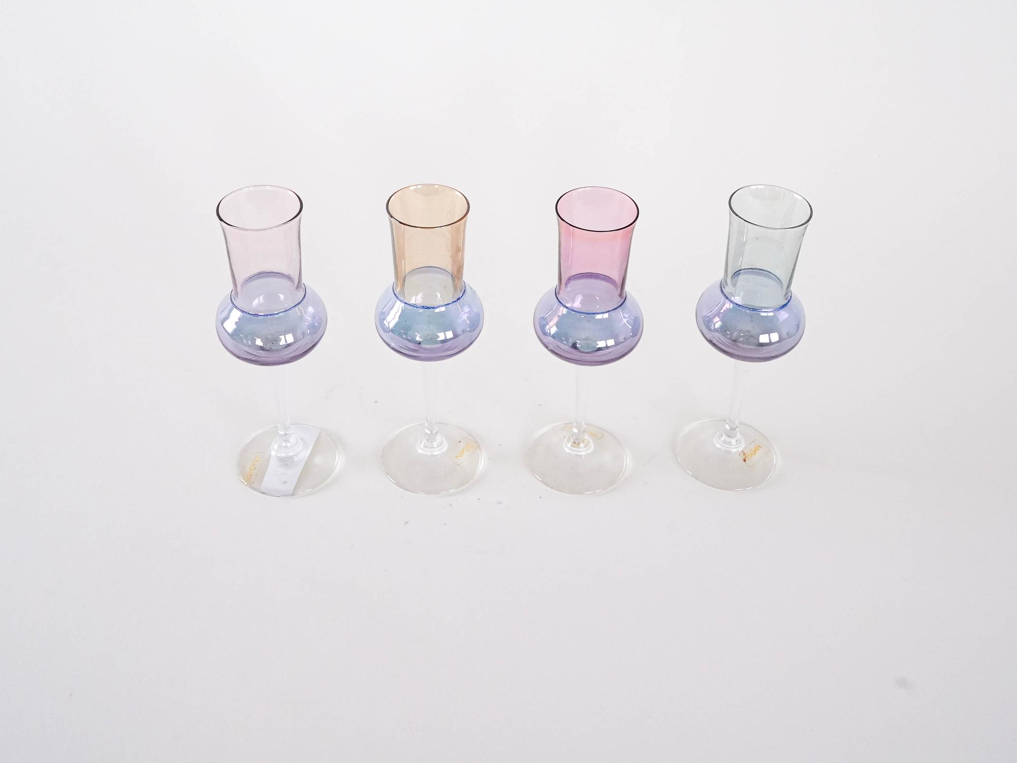 Glass set pastel colors 1970s 4