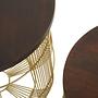2x Agra Tavolino rotondo in legno di mango e ottone 2