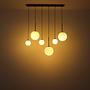3-Flammig Pendelleuchte Clarke Farbglas Eisen 2