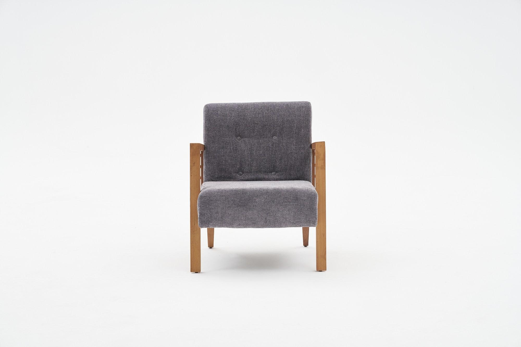 Kemer Sessel Holzfurnier Grau 2