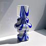 Vintage Carlo Moretti Vase Blau Weiß 1970er Jahre 0