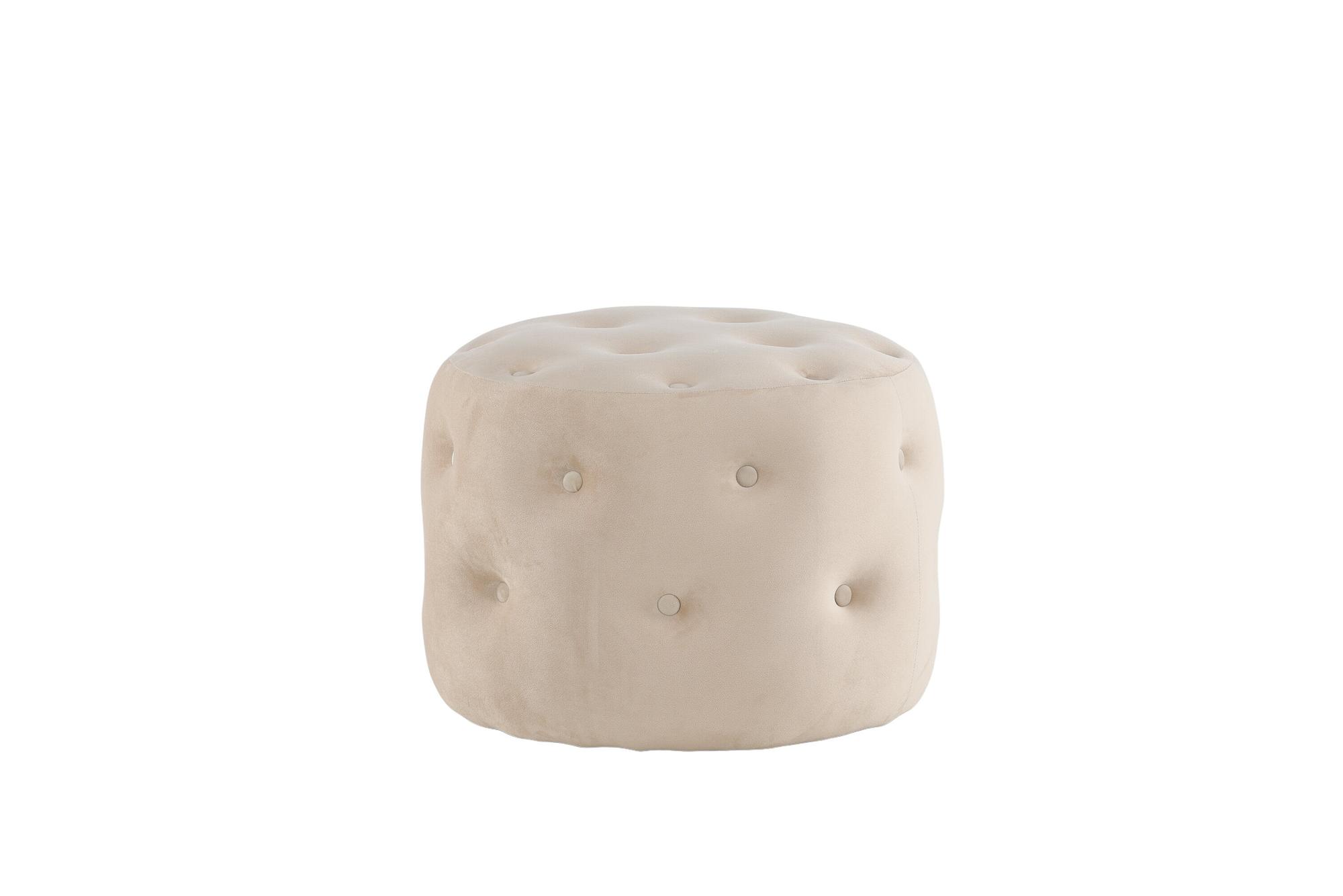 Benjamin Pouf Samt Beige Ø55cm 6