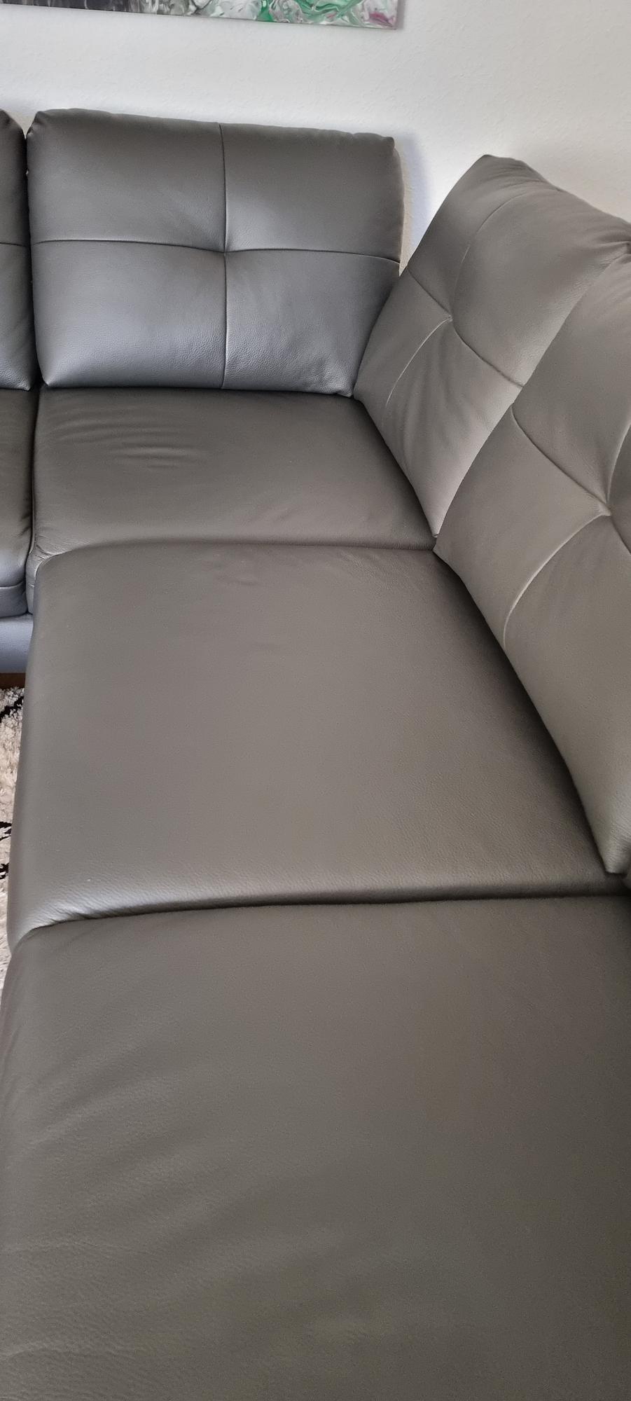 Assea Ecksofa Leder Anthrazit 5