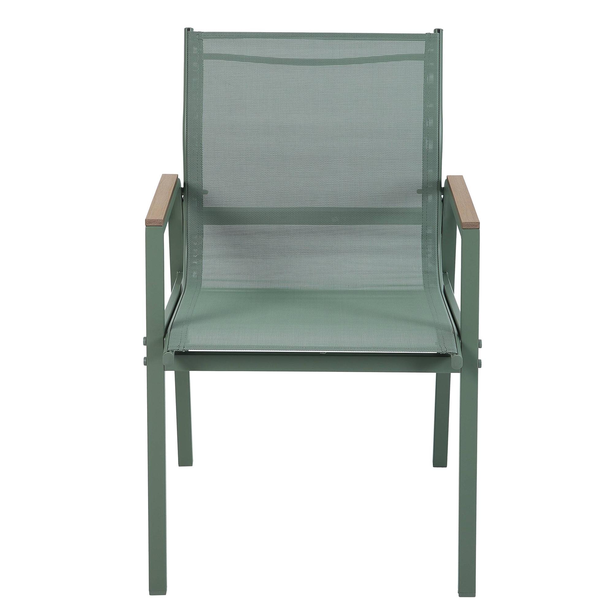 Garden Chair Alora Set of 2 Steel Olefin Green 4