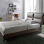 Doppelbett Kunstleder Grau 1