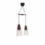 Vintage pendant lamp glass wood brown 1970s 0