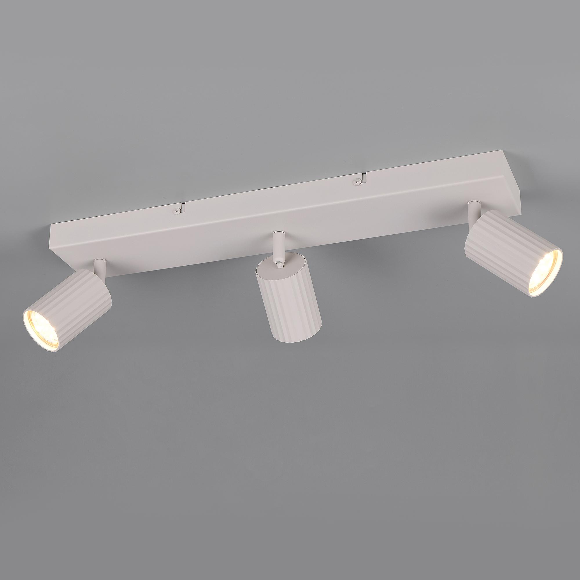 3-Flammig Soka Deckenleuchte Rechteckig Eisen Grau 0